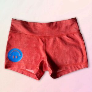 Retro, Upcycled, Upside Down Smiley, Active Micro Shorts